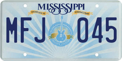 MS license plate MFJ045