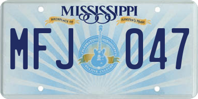 MS license plate MFJ047