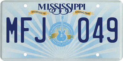 MS license plate MFJ049