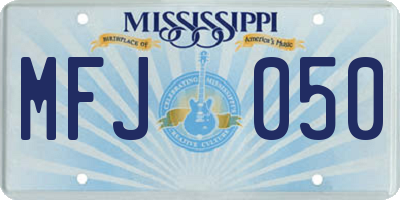 MS license plate MFJ050