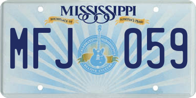 MS license plate MFJ059