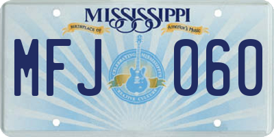 MS license plate MFJ060