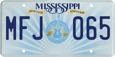 MS license plate MFJ065