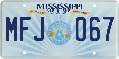 MS license plate MFJ067