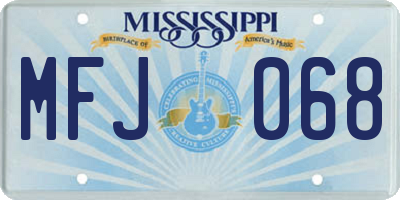 MS license plate MFJ068