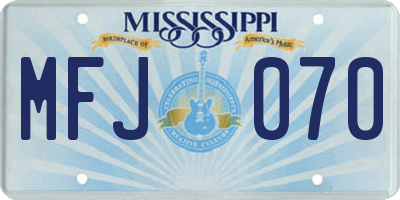 MS license plate MFJ070