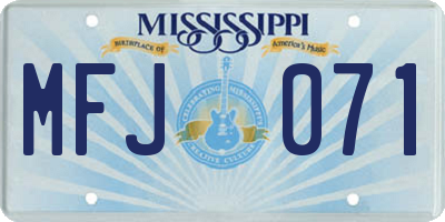 MS license plate MFJ071