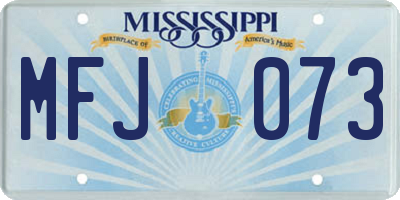 MS license plate MFJ073