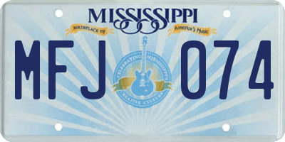 MS license plate MFJ074