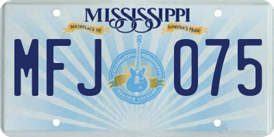 MS license plate MFJ075