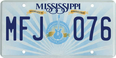 MS license plate MFJ076