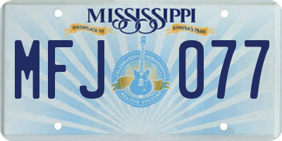 MS license plate MFJ077