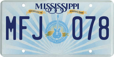 MS license plate MFJ078