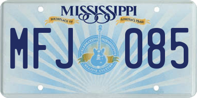 MS license plate MFJ085