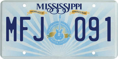 MS license plate MFJ091
