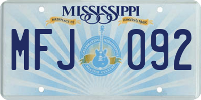 MS license plate MFJ092