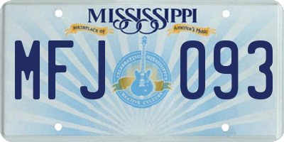 MS license plate MFJ093