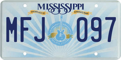 MS license plate MFJ097