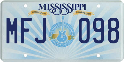 MS license plate MFJ098