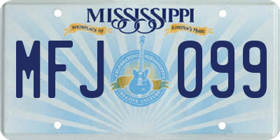 MS license plate MFJ099