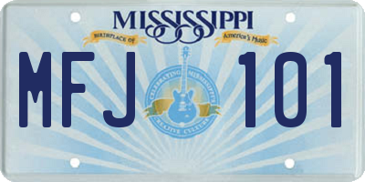 MS license plate MFJ101
