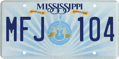 MS license plate MFJ104