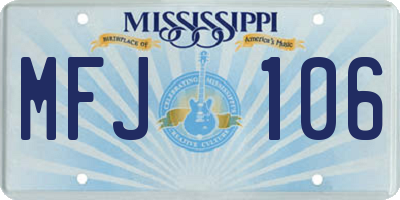 MS license plate MFJ106