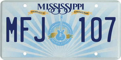 MS license plate MFJ107