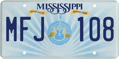 MS license plate MFJ108