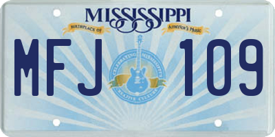MS license plate MFJ109