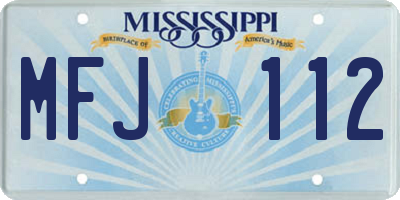 MS license plate MFJ112