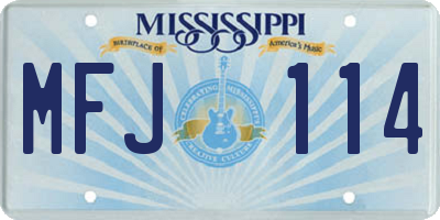 MS license plate MFJ114