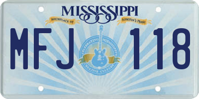 MS license plate MFJ118