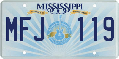 MS license plate MFJ119