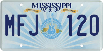 MS license plate MFJ120