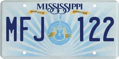 MS license plate MFJ122