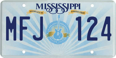 MS license plate MFJ124