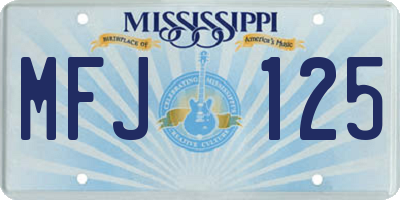 MS license plate MFJ125