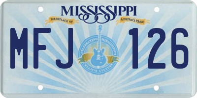 MS license plate MFJ126