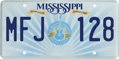 MS license plate MFJ128