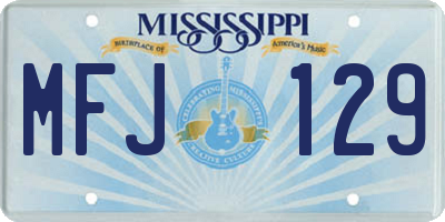 MS license plate MFJ129