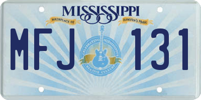 MS license plate MFJ131