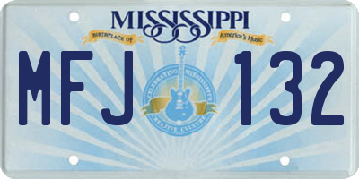 MS license plate MFJ132