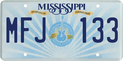 MS license plate MFJ133