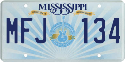 MS license plate MFJ134
