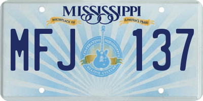 MS license plate MFJ137