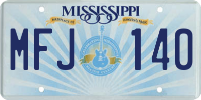 MS license plate MFJ140