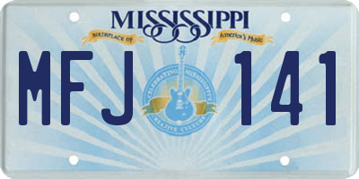 MS license plate MFJ141