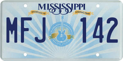 MS license plate MFJ142