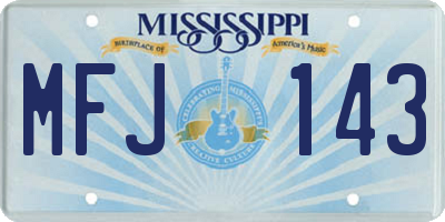 MS license plate MFJ143